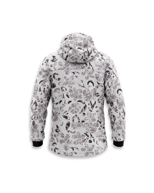 JANINA : ABSTRACT PRINT HOODED SHELL