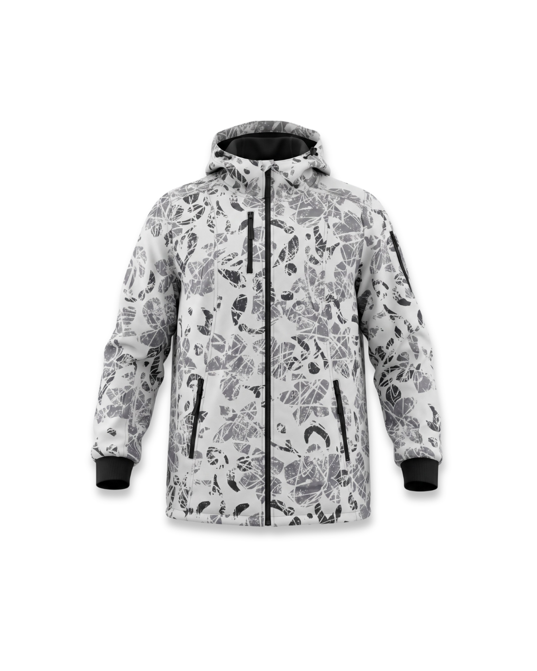 JANINA : ABSTRACT PRINT HOODED SHELL