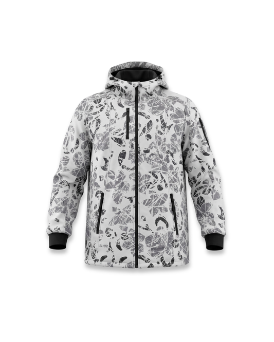 JANINA : ABSTRACT PRINT HOODED SHELL