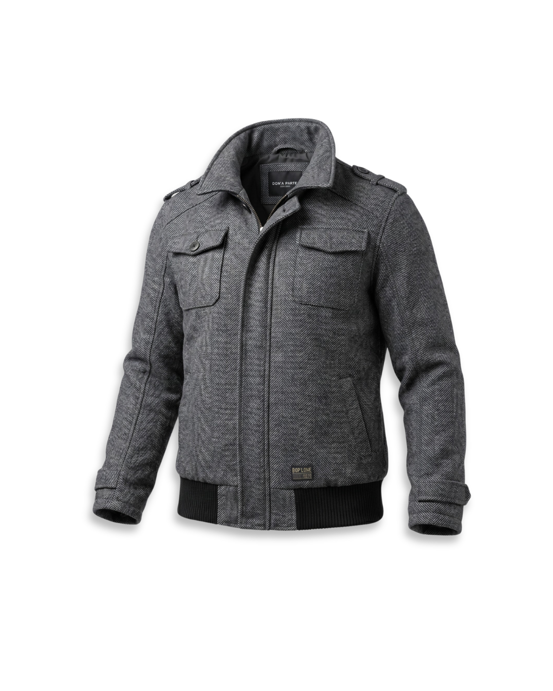 BON'A PARTE : HERRINGBONE WOOL BOMBER JACKET