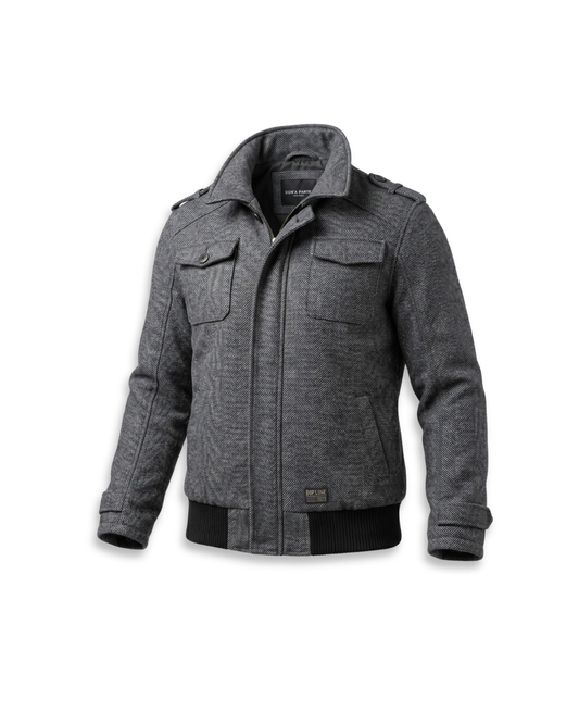 BON'A PARTE : HERRINGBONE WOOL BOMBER JACKET